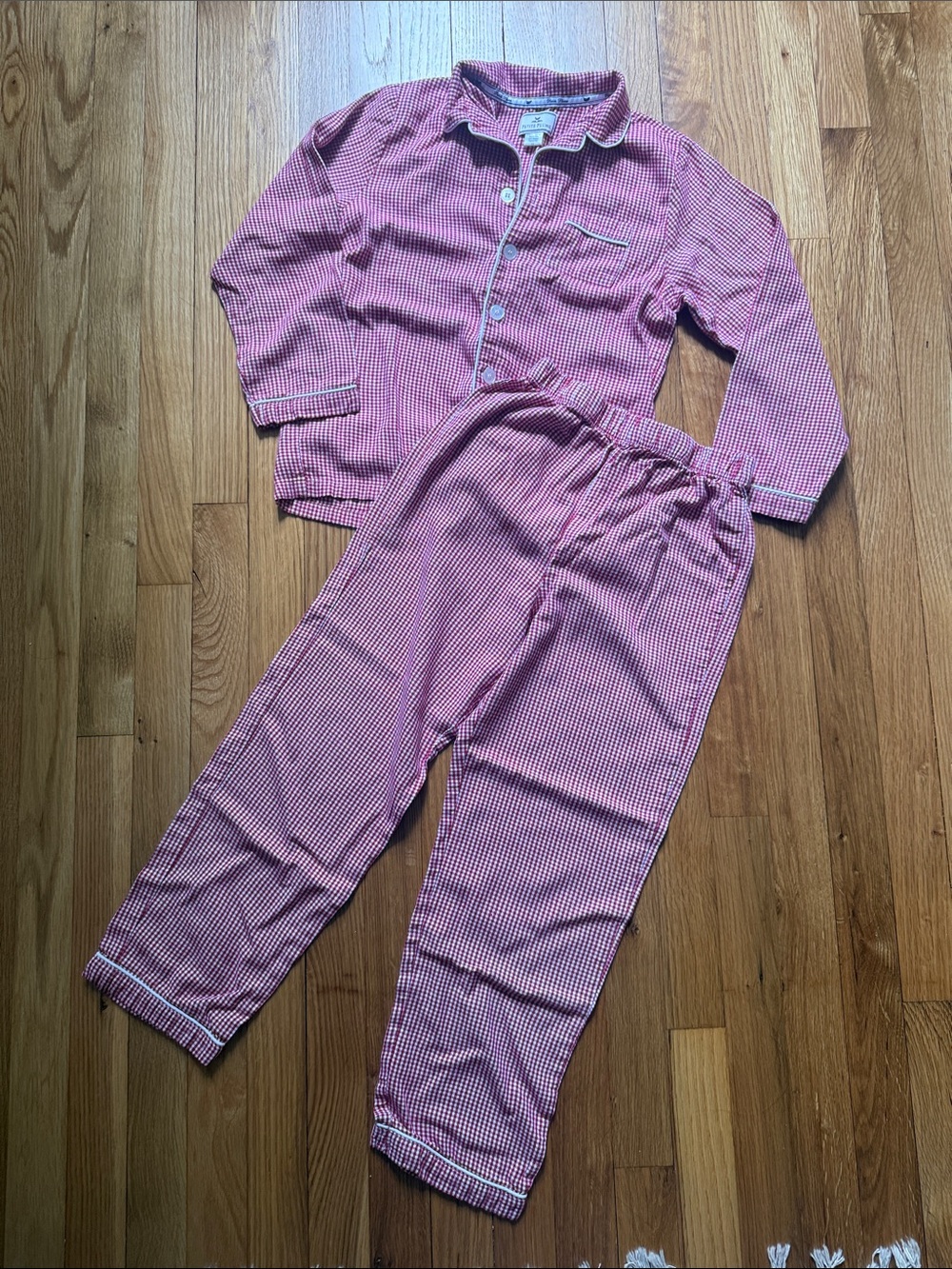 Kids Pink Gingham Pajama Set - Soft Button-Front Sleepwear